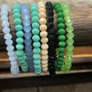 Multicolor Beaded Bracelet Set of 8 stretchy bracelets